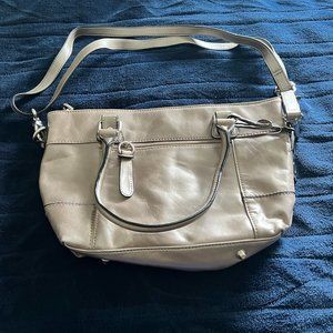 Giana Bernini Silver Glazed Leather Satchel